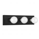 18 IN. 3-LIGHT MATTE BLACK MID-CENTURY VANITY LIGH