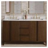 $1899 SELLAN 61 IN. DOUBLE SINK DARK WALNUT BATH V