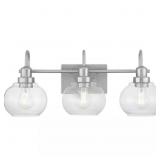 HALYN 23 IN. 3-LIGHT BRUSHED NICKEL BATHROOM VANIT