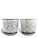 6 IN. BEADED CERAMIC PLANTER WITH DRAINAGE HOLE AN