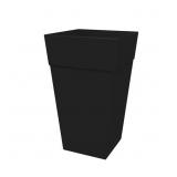 25 IN. BLACK RESIN RECYCLED TALL FINLEY SQUARE PLA