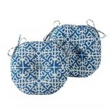 INDIGO LATTICE 15 IN. ROUND OUTDOOR SEAT CUSHION (