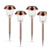 $183 SOLAR PATHWAY LIGHTS OUTDOOR-, 4-PACK, COPPER