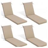$204 4 PIECES OUTDOOR CHAISE LOUNGE CUSHION IN BEI