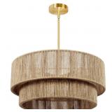 $145 GLISTEN 21 IN. 4-LIGHT BOHEMIAN RATTAN CHANDE