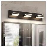 23.62 IN. 3 LIGHT BLACK BATHROOM LED VANITY LIGHT