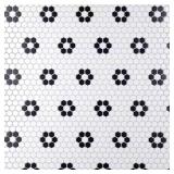 METRO 1 IN. HEX MATTE WHITE WITH FLOWER 10-1/4 IN.