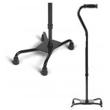 MEDLINE ALUMINUM QUAD CANE WITH LARGE BASE FOR BAL