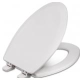 CENTOCO ELONGATED TOILET SEAT, WOOD CORE/PLASTIC F
