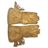 Native American Beaded Hide Gloves