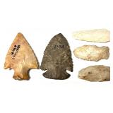5 Native American Arrowheads