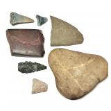 Stone Artifacts, Arrow Head, Shark Teeth Fossils
