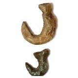 2 Native American Flint Fish Hooks