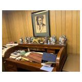 WALNUT C ROLL TOP DESK