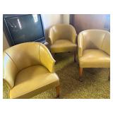 3 60S LEATHER CHAIRS