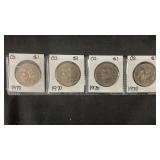 (4) 1970 $1 Coin