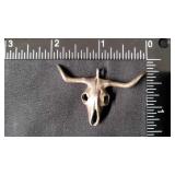 Sterling 925 Cowboy Cattle Skull Pendant 8 grams