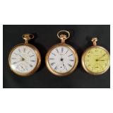 3  - Waltham Pocket Watches, Gold-filled *