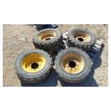 (4) Skidsteer Tires & Rims 10-16.5"