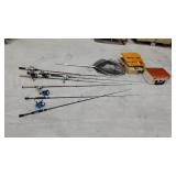 Fishing Rods, Tackle Boxes w/ Lures, Etc.