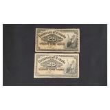 2 - 1900 Canada 25 Cent Shinplaster Note