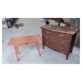 Antique Chest of Drawers & Table