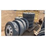 275/70R22.5 Semi Truck Drive Tires w/ Rims