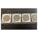(4) 1970 Canadian 1 Dollar Coins