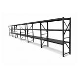 Unused 39ft Metal Storage Display Shelving-Black