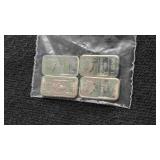 (4)  German Silver Gram Bars