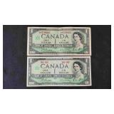 1967 Canadian One Dollar Bill and 1967 Canadian