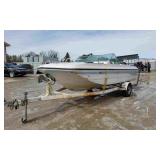 Fiberglass Boat 115HP Evinrude Outboard & Trailer