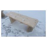 Hand Carved Spruce Cabin Bench w/ Ash Base(Unused)