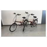 (2) Fold Up Bikes / Bicycles w/ Travel Covers