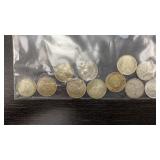 Eleven Silver Canadian Quarters - Full Dates