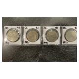 (4) 1971 Canadian One Dollar Coins