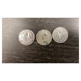 Three WW2 Canadian Nickles - (2) 1945, (1) 1944