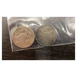 (1) American 1963 & (1) Canadian 1966 50 cent Coin