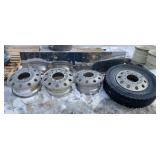 (4) R22.5 Aluminum Rims, Truck Tractor Bumper