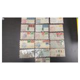 Sixteen WW2 Envelopes with Stamps - 1947