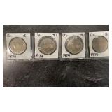 (4) 1974 Canadian One Dollar Coins