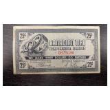 Vintage Canadian Tire 25 Cent Bill