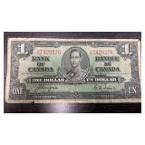 1937 Canadian Dollar Bill
