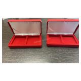 Two Red Canadian Coin Display Boxes