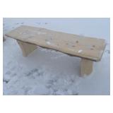 Hand Carved Spruce Cabin Bench