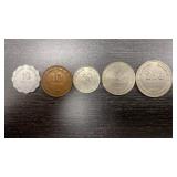 Five Assorted Shekels
