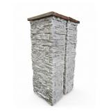 (2) Cultured Decorative Stone Pillars