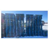 (80) Wood Shipping Pallets (Blue)