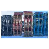 (40) Wood Shipping Pallets (Red)