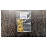 (4) Brass 1 Gram Bars